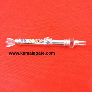 Crystal Quartz Angel With Tortoise Chakra Metal Healing Stick