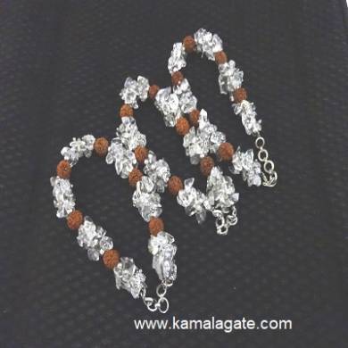 Crystal Quartz Chips & Rudraksha Strings Bracelets