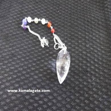 Crystal Quartz Drop Pendulum With Chakra Chain 