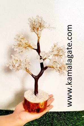 Crystal Quartz Gemstone Tree With Artificial Wooden Roots