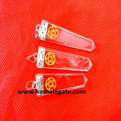Crystal Quartz Pentagram Star Pendents