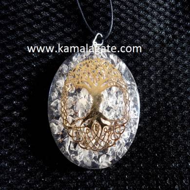 Crystal Quartz OrgoneTree Of Life Pendants With Cord