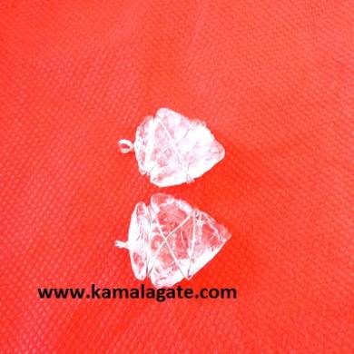 Crystal Quartz Wire Wrap Arrowheads Pendents