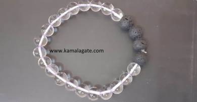 Crystal quartz With Lava Stone Bracelets