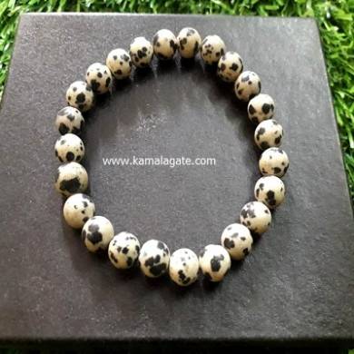 Dalmantion Jasper 8mm Beads Bracelet