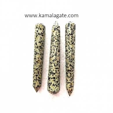 Dalmation jasper Faceted Massage Wands 