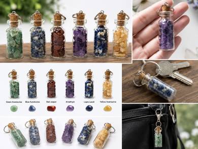 Gemstone Chips Bottel Pendants Gemstone Chips Bottel Pendants