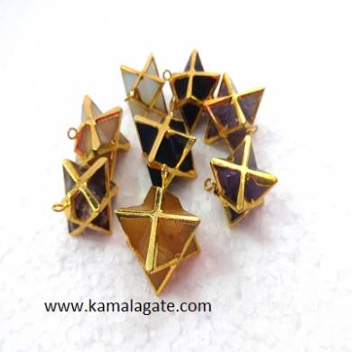 Electroplated Merkaba Star Pendents 