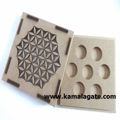 Engraved Wooden Flower Of Life Symbol Box