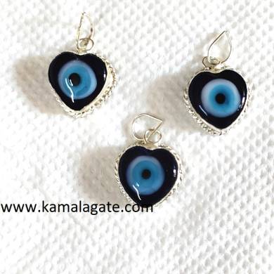 Evil Eye Sliver Hearts Pendants