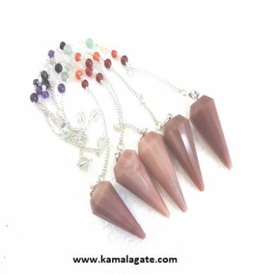 Faceted Chocalete Jasper Pendulums With Chakra Chain