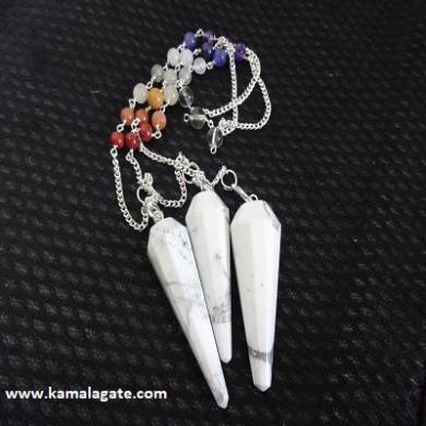 Faceted Howlite Pendulums With Chakra Chain
