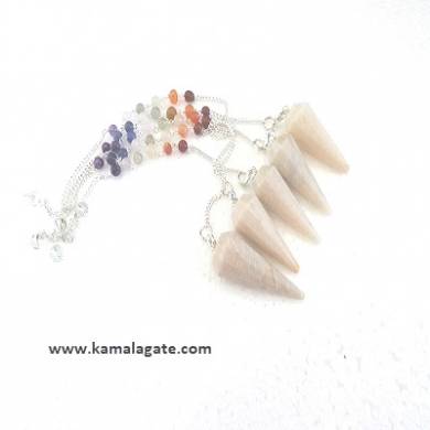 Faceted Moonstone Pendulums With Chakra Chain