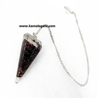 Garnet Orgone Pendulum With Chain