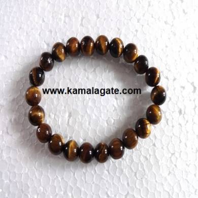 Gemstone Elastic Tiger Eye Bracelets