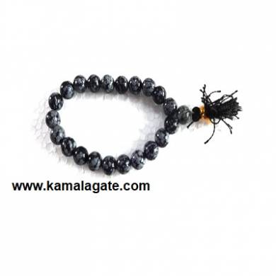 Gemstone Power SnowFlake Obsidean Bracelets