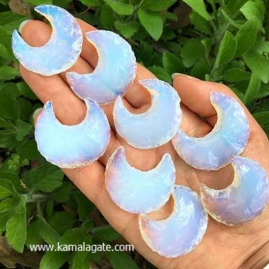 Rainbow Crystal Glass Opalite Moon Shape arrowheads