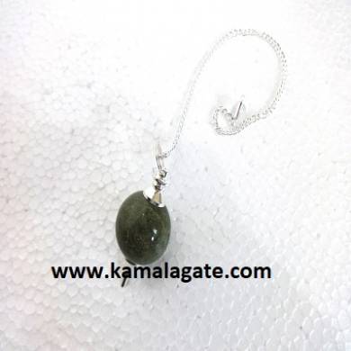 Grass Jasper Ball Pendulum (Silver)