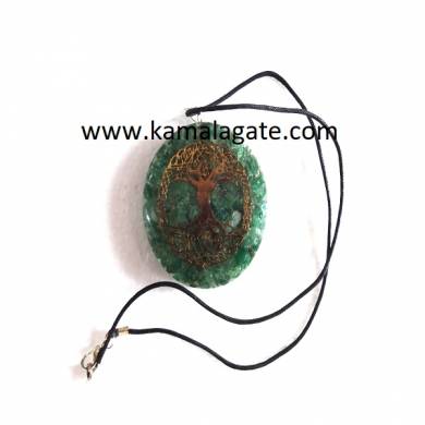 Green Aventurine OrgoneTree Of Life Pendants With Cord