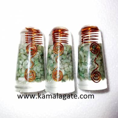 Green Aventurine Orgone Smooth Massage Wands With Copper Wire