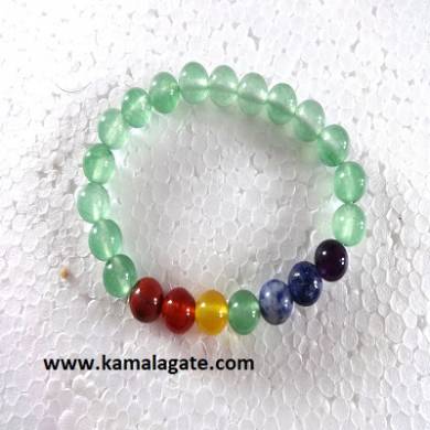 Green Onxy Plain Elastic Chakra Bracelets