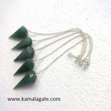 Green Aventurine Faceted Pendulum