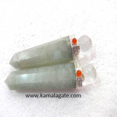 Green Quartz Healings Wands With crystal Ball