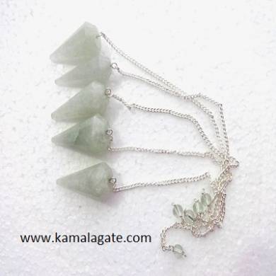 Green Quartz Faceted Pendulums