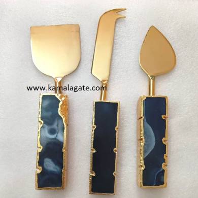 Wholesale Grey Onyx Cheese Knives 3 Pcs Cutlery Sets