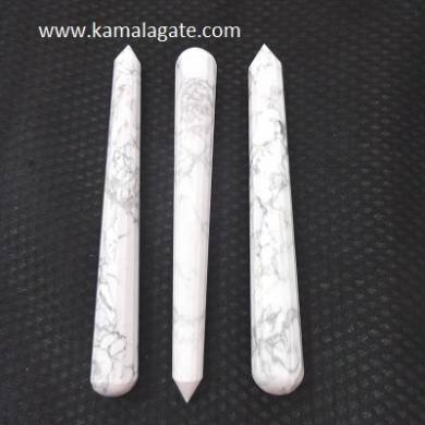 Howlite Faceted massage wands 