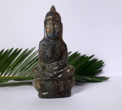 Labrodolite Gemstone Carved Buddha