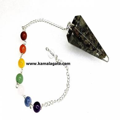 Labrodolite Orgone Pendulum With Chakra Chain