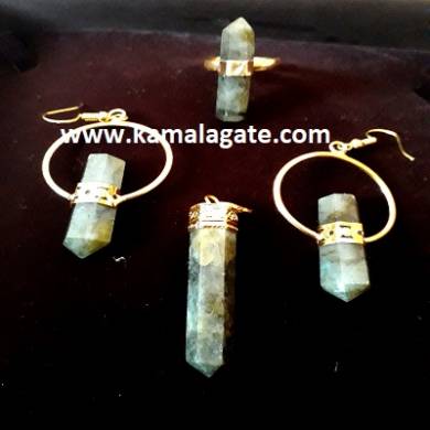 Labrodolite Pencil Pendent Set (Golden)