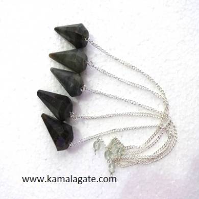 Labrodolite Faceted Pendulums