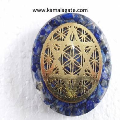 Lapis Lazuli Orgone Dome With Pentagram Star Symbol