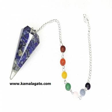 Lapiz Lazuli Orgone Pendulum With Chakra Chain
