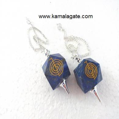 Lapiz Lazuli Cho Ko Reiki Pendulum (SILVER)