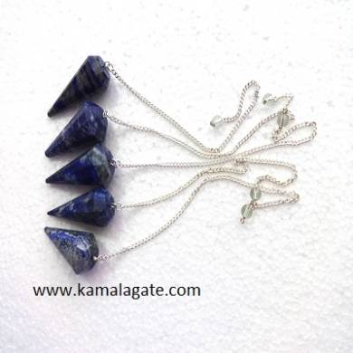 Lapiz Lazuli Faceted Pendulums 