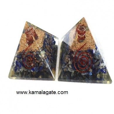 Lapiz Lazuli Orgone Pyramid With Quartz point [Big]