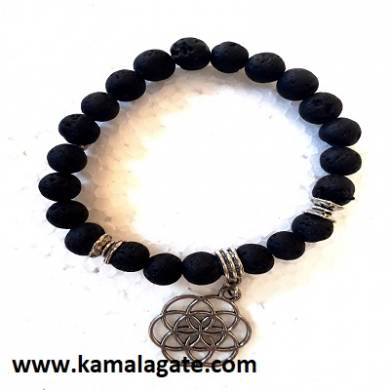 Lava Stone Flower Of Life Bracelets