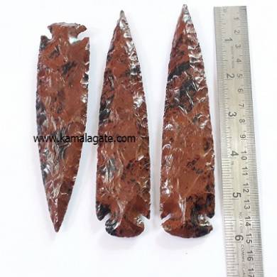 Gemstone Mahogany 6 inch Arrowheads
