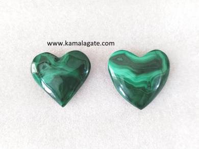 Malachite Small Puffy Hearts