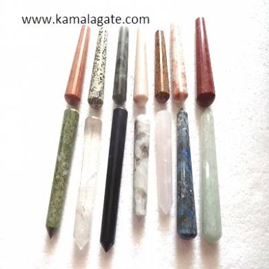 Mix Gemstone Faceted Massage Wands