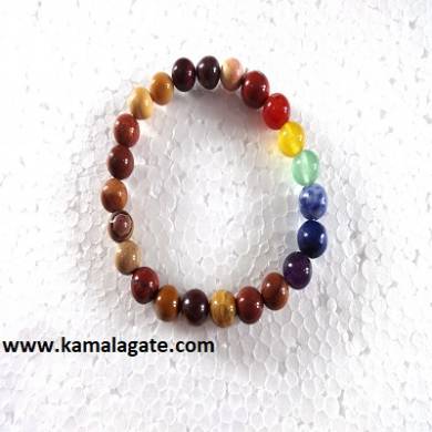 Mookaite Plain Elastic Chakra Bracelets