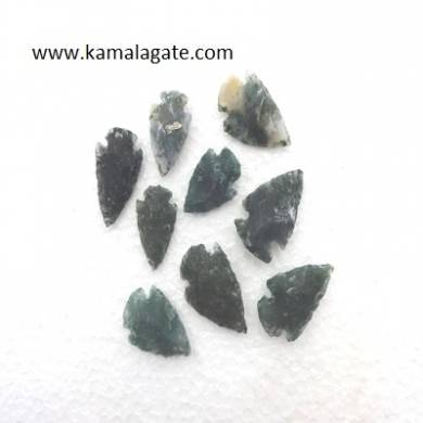 Moss Agate Gemstone Arrowheads 1 inch