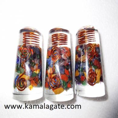 Multi Color Orgone Smooth Massage Wands With Copper Wire