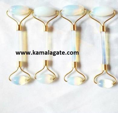 Opalite Gemstone Massage Roller (Golden)