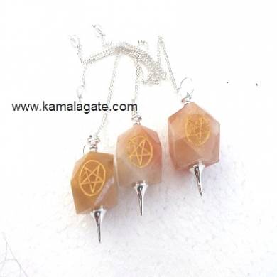 Orange Aventurine Pentagram pendulums