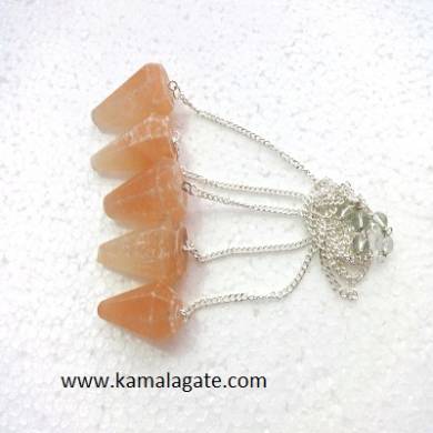 Orange Senolite Faceted pendulums