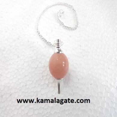 Peach Aventurine Ball Pendulum (Silver)